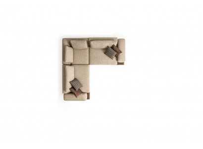 Modernen Eckcouch an L-Form fir Wunnzëmmer, Textile Couch, nei Miwwel.