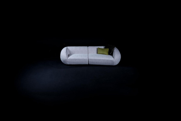Grau Wunnzëmmer Polster Canapé Modern Textil Couchen Luxus Miwwelen Couch