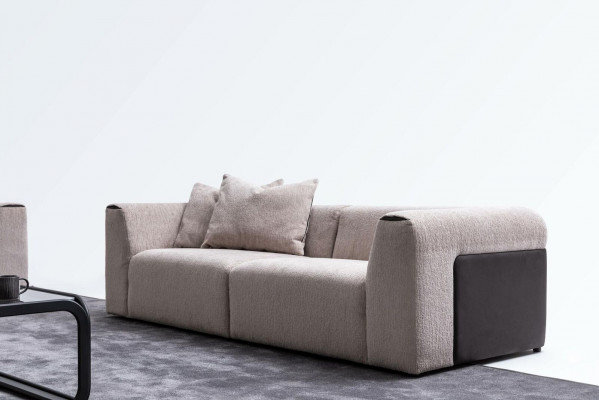 Moderne Canapé Luxus Textil Wunnzëmmer Polsterkanapé Couch 3 Sëtzer Design