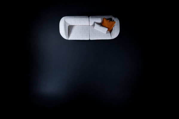 Designer Sofa Canapé 3 Sëtzer Polstermiwwel Cauchë Miwwelen Textil Stoff