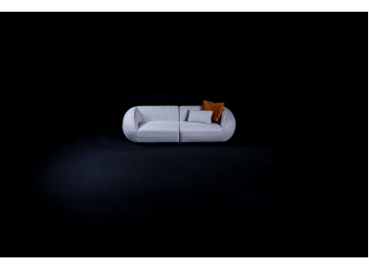 Designer Sofa Canapé 3 Sëtzer Polstermiwwel Cauchë Miwwelen Textil Stoff