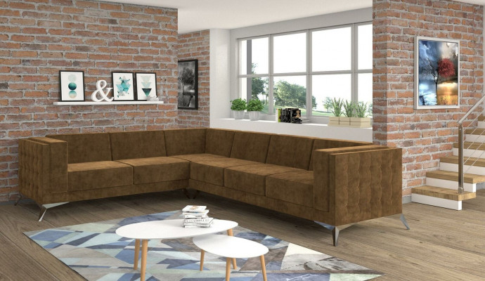 Modern ecksofa Stoffsofa L Form Polster Eckgarni Decouverte Wohnlandschaft Couch Sofa