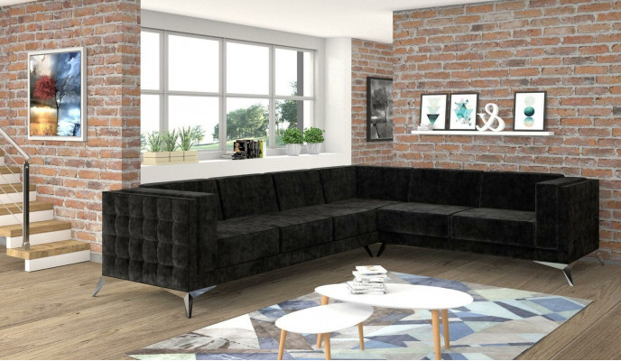Ecksofa Chesterfield Sofa Polstersuite Canapé Wunnlandschaft L-Form Design Nei