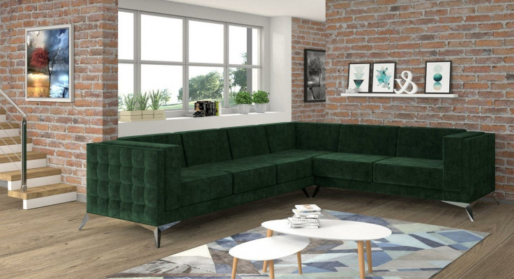 Stoff L-Form Canapé Wunnlandschaft Ecksofa Garnitur Design Modern Sofa Modern Nei