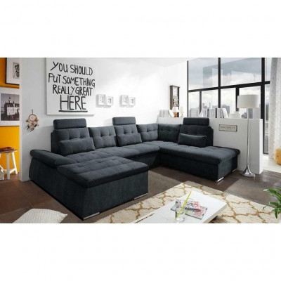 Eckcouch U-Form Couch Wunnlandschaft Garnitur Polster Schlofffunktion Schloffcouch