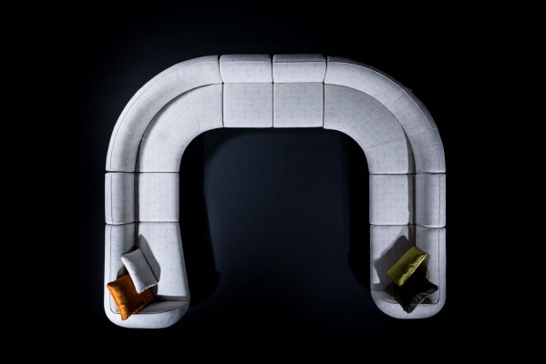 Canapé U-Form Luxus Wunnzëmmer Design Modern Textil Wunnlandschaft Couch