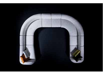 Canapé U-Form Luxus Wunnzëmmer Design Modern Textil Wunnlandschaft Couch