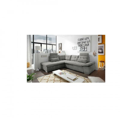Design Eckcouch L-Form Sofa Canapé Bettfunktioun Polster Schlofsofa Textil