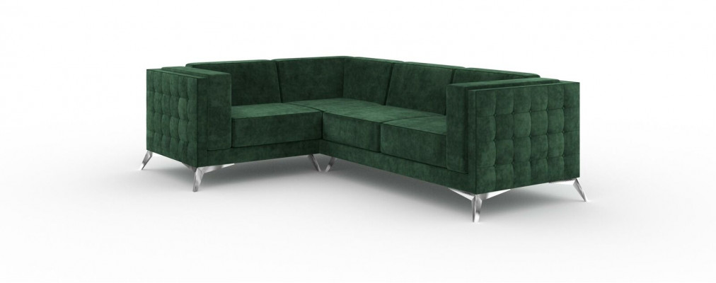 Ecksofa L Form Sofa Canapé Design Canapéë Polster Stoff Modern Eck Garnitur Gréng