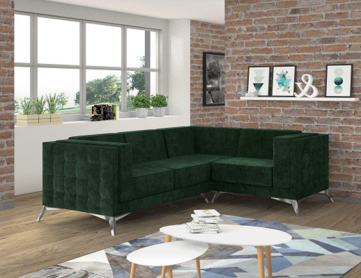 Ecksofa L Form Sofa Canapé Design Canapéë Polster Stoff Modern Eck Garnitur Gréng