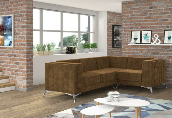 Stoff L-Form Couch Wunnlandschaft Ecksofa Garnitur Modern Design Sofa