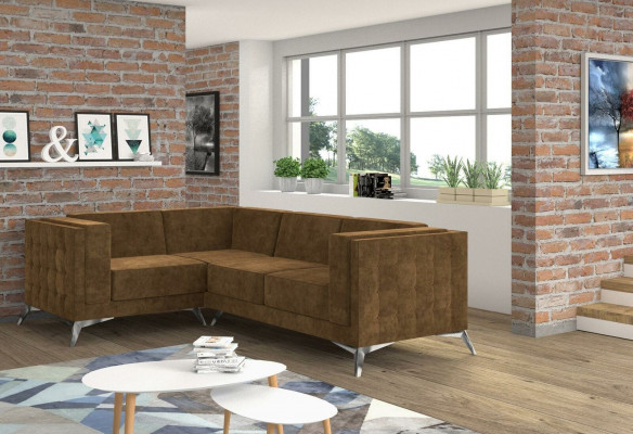 Stoff L-Form Couch Wunnlandschaft Ecksofa Garnitur Modern Design Sofa