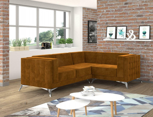 Ecksofa L-Form Designer Sofa Couch Polstersëtz Garnitur Stoff Wunnlandschaft