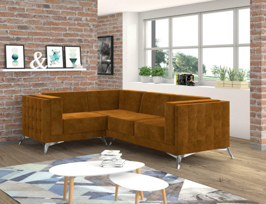 Ecksofa L-Form Designer Sofa Couch Polstersëtz Garnitur Stoff Wunnlandschaft