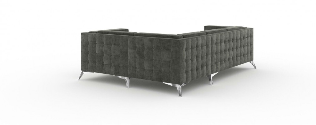 Chesterfield Ecksofa L-Form Stoff Couch Design Polster Sëtz Textil Sofa Eck Nei