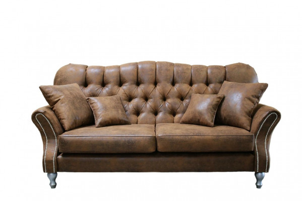 Vintage Chesterfield Couch-Set Canapé Polstersofa Lieder 3+1 Sëtzer Set