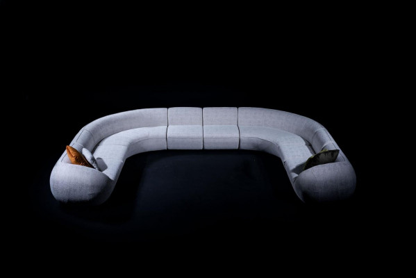 Designer-Eckcanapé Wunnzëmmer Luxus-Polstersofa Textil-Miwwelen Stil