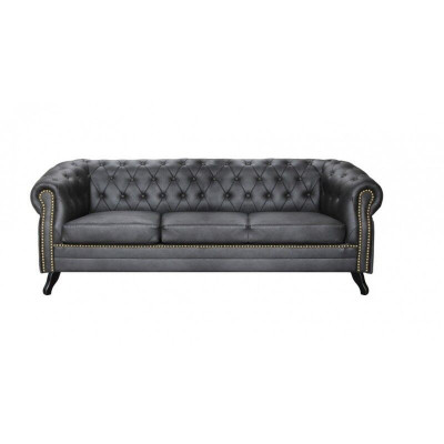 Chesterfield Canapé-Set Sofa 3+1+1 Canapé Polster Set Sofae Couchen Lieder Stoff