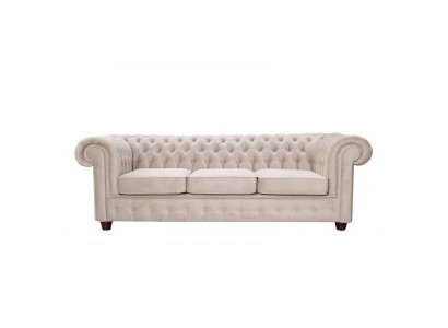 Chesterfield Sofagarnitur Sofa 3+1 Mello mat Bettfunktioun Couch Polster Sofa Nei