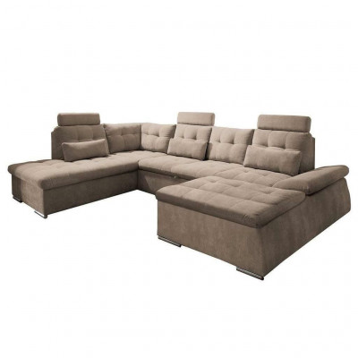 Bettfunktioun Eckssofa U-Form Sofa Canapé Design Canapé Polster Textil Modern