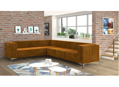 Eckcanapé L-Form Stoff Canapé Wunnlandschaft Garnitur Design Modern Canapé