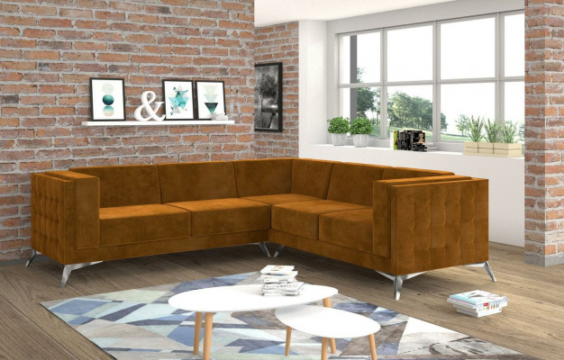 Ecksofa Wunnlandschaft Design Sofa Canapé Polster Sëtz Garnitur Textil