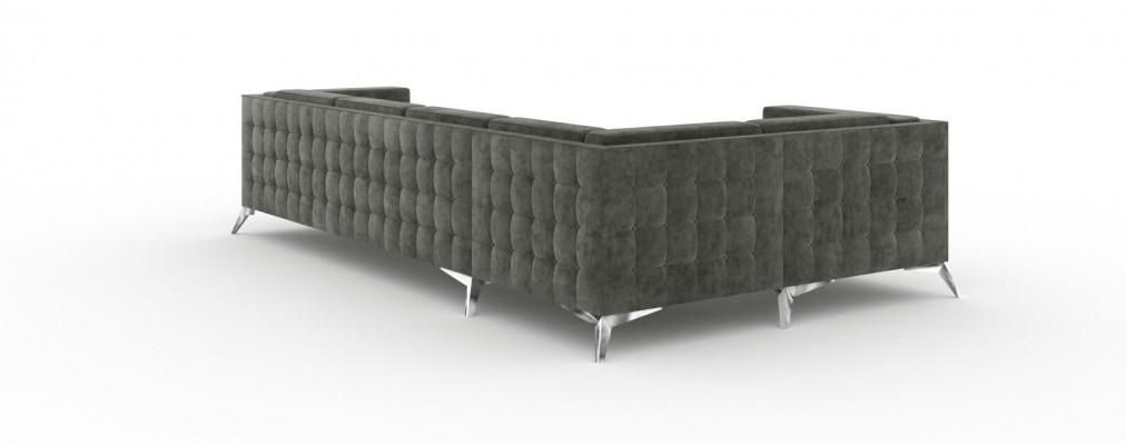 Eckcanapé Chesterfield Canapé Polstergruppe Canapé Wunnlandschaft Dekoratioun L-Form