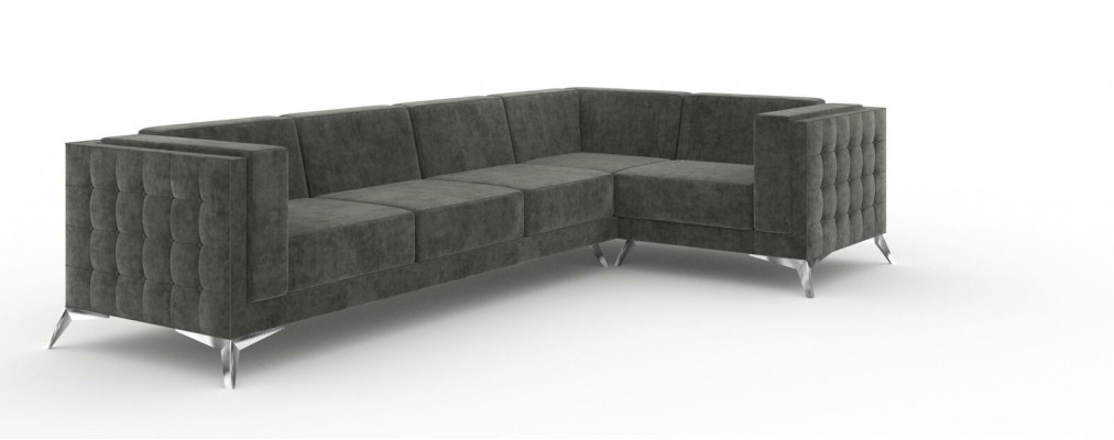 Eckcanapé Chesterfield Canapé Polstergruppe Canapé Wunnlandschaft Dekoratioun L-Form