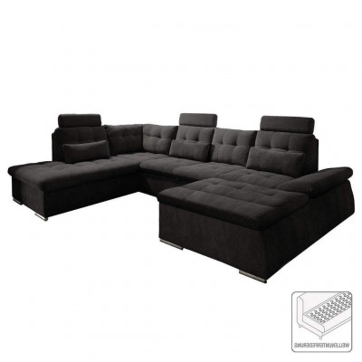 Eckcouch U-Form Couch Design Polster Modern Textil Bettkëscht Bettfunktion