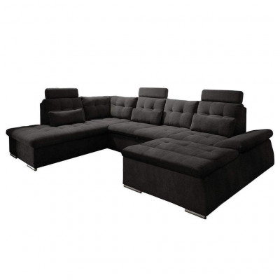 Eckcouch U-Form Couch Design Polster Modern Textil Bettkëscht Bettfunktion
