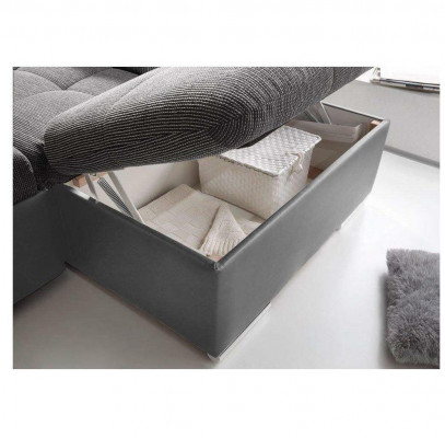 Design Ecksofa Stoff L-Form Schlofffunktioun Couch Polstersëtz Eck Modern