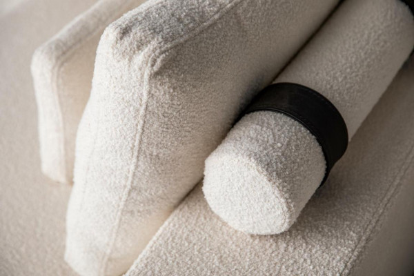 Moderne wäiss Sofagarnitur Ecksofa Wunnlandschaft Still 4-tëlleg Stoff Sofa