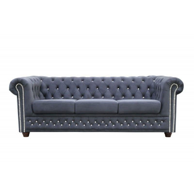 Chesterfield Liederdivan Sofa Canapé Polster Garnitur 3+1 Schlaffunktion Schloofsofa