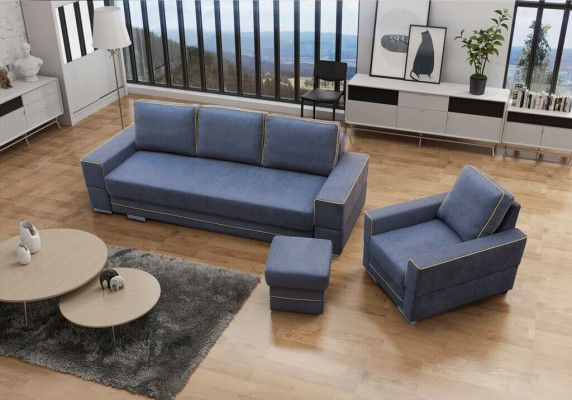 4-Sëtzer Sofa Couch Polster Couchen Sofas Sëtzer Grouss XXL Sëtz Textil Stoff