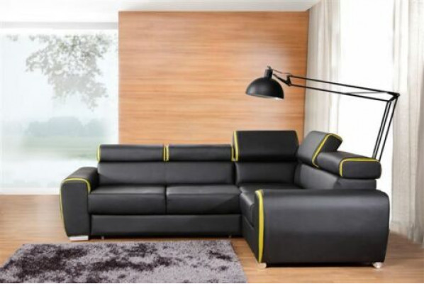 Design Ecksofa L-Form Schloffunktion Couch Lieder Textil Sofas Couchen