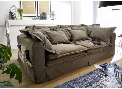 Sofa 4 Sëtzer Stoffsofaen Luxus Designer Couch Couchen grouss Polster Lümmel
