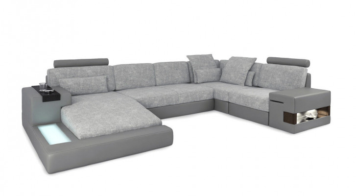 Modern Ecksofa Couch Designsofa Polster U Form Garnitur Eckcouch Liederdivan Nei