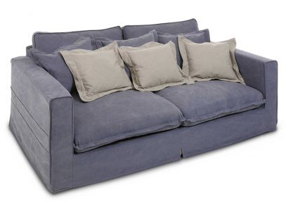 Sofa 3 Sëtzer Stoffssofen Luxus Couche Couchen grouss Këssen Lümmel 240cm