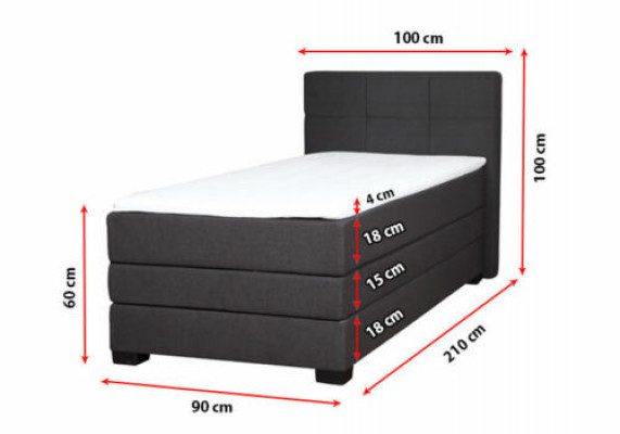Boxspringbett Hotelbetter 90x200cm Komplett Bettkëschten inkl. Topper