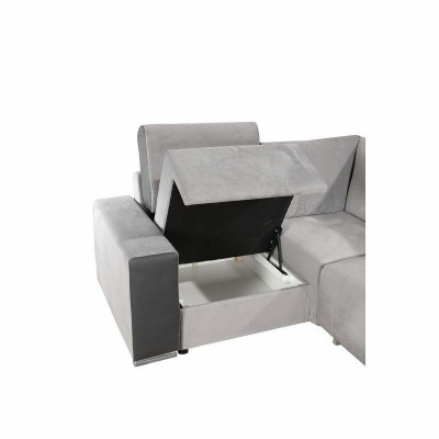 Design Ecksofa Canapé Canapé gepolstert Sëtz Eck Canapéen Couchen Bettfunktion Schlafsofa