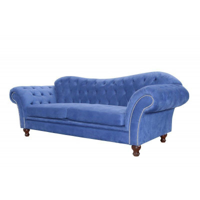 Chesterfield Sofa SHEFFIELD 3 Sëtzer mat Bettfunktioun Couch Sofas Couchen Nei