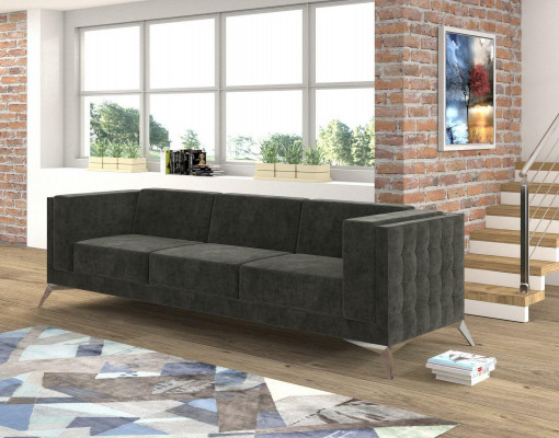 Design Sofa 3 Sëtzer Chesterfield Canapé Polstersofa Designsofa Dräisëtzer Nei