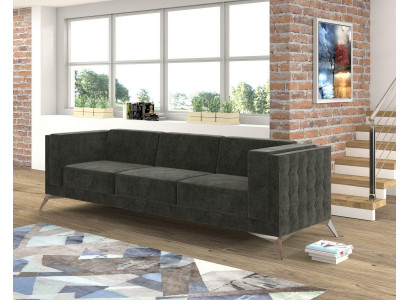 Design Sofa 3 Sëtzer Chesterfield Canapé Polstersofa Designsofa Dräisëtzer Nei