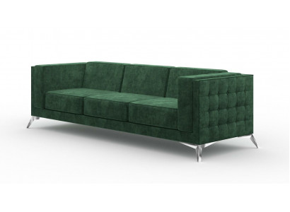 Dräisëtzer 3-Sëtzer Canapé Polstersofa Textilstoff Chesterfield Canapé Garnitur