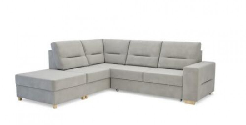 Design Ecksofa L-Form Bettfunktioun Couch Lieder Textil Sofae Eckcouch