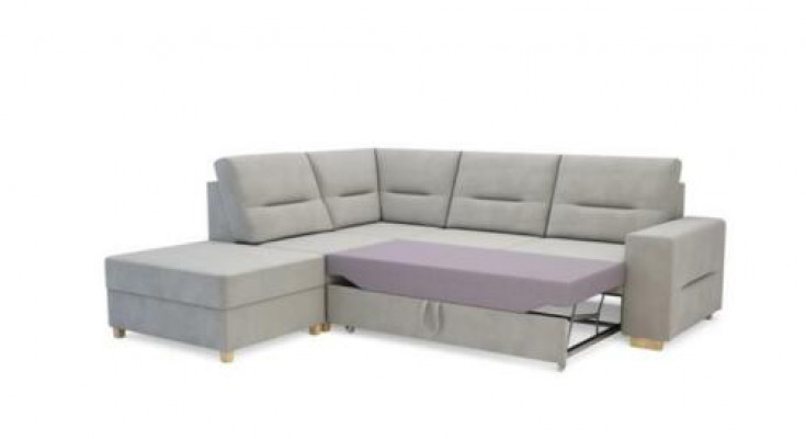 Design Ecksofa L-Form Bettfunktioun Couch Lieder Textil Sofae Eckcouch