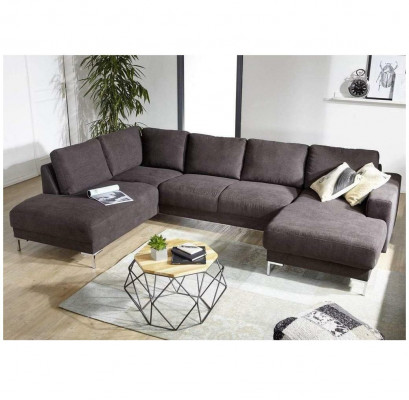 Wunnlandschaft Ecksofa U-Form Couch Sëtz Polster Set Garnitur Modern