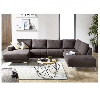Wunnlandschaft Ecksofa U-Form Couch Sëtz Polster Set Garnitur Modern