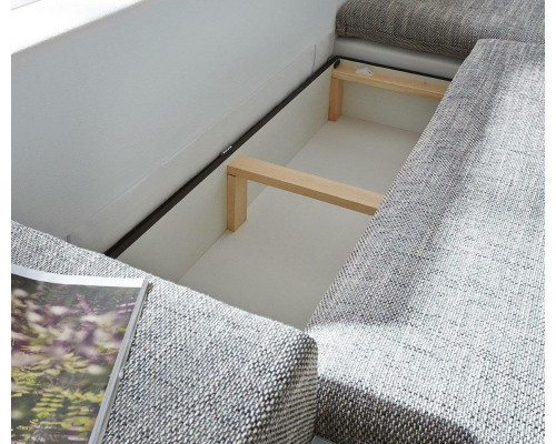 Schlofsofa Design Ecksofa L-Form Bettfunktioun Textil Canapé Sofaen Stoff