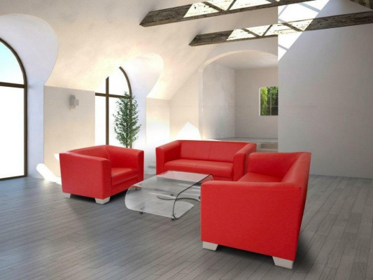 Sofagarnitur 3+2+1 Sëtzer Set Design Sofas Polster Relax Lieder Couchen